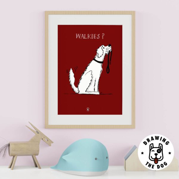 Walkies Shaggy Dog Kids Wall Decor - Drawing The Dog