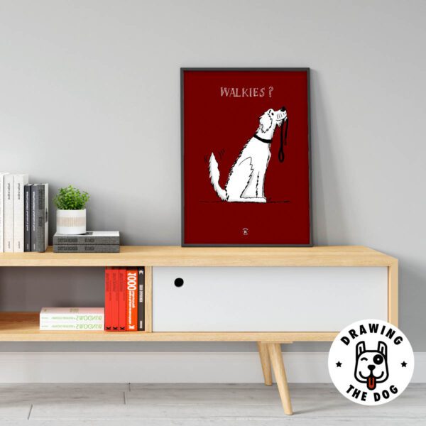 Walkies Shaggy Dog Living Room Decor - Drawing The Dog