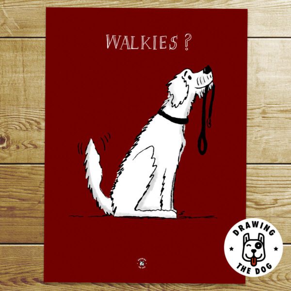 Walkies Shaggy Dog Print - Drawing The Dog