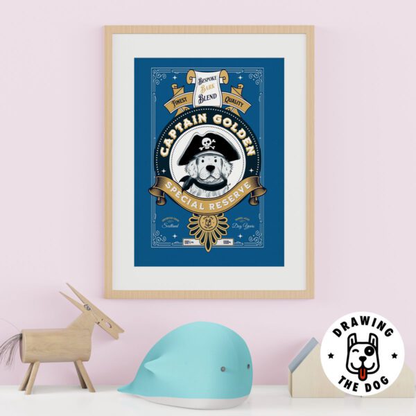 Captain Golden Retriever Kids Wall Decor