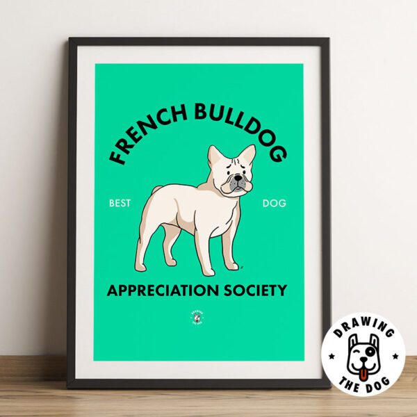 Cream French Bulldog - Framed