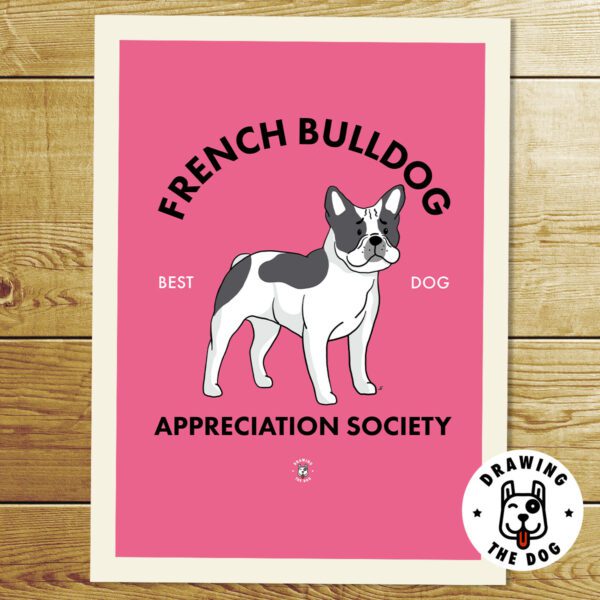 Pied French Bulldog AS Print