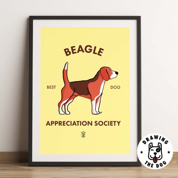 Beagle Appreciation Society Art Print - Framed